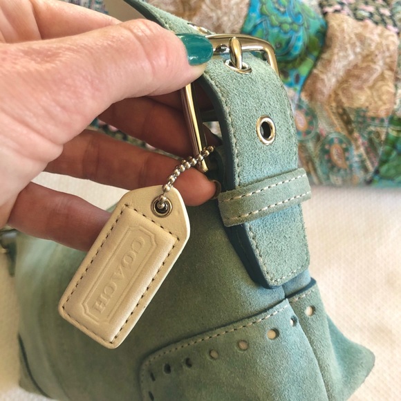 Tiffany Blue Coach Mini Shoulder Clutch - Picture 1 of 13